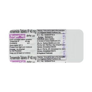 TORGET 40MG TAB (CADILA) CARDIOVASCULAR CV Pharmacy