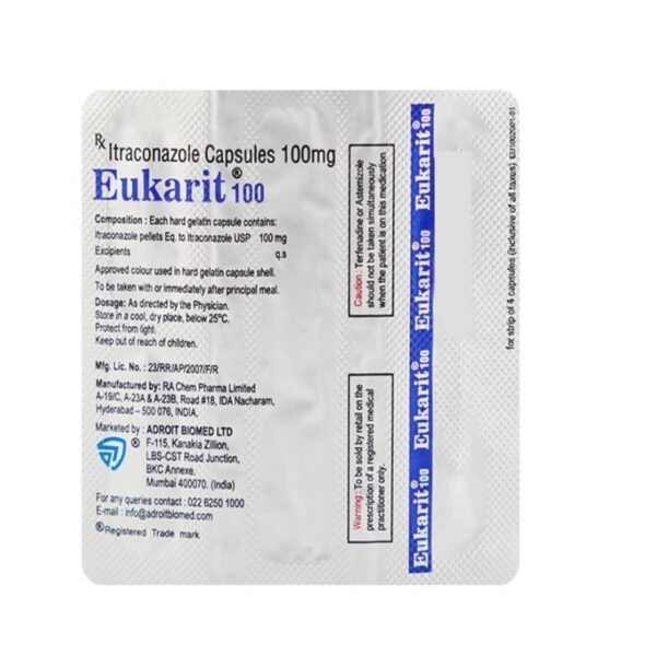 EUKARIT 100MG CAP ANTI-INFECTIVES CV Pharmacy