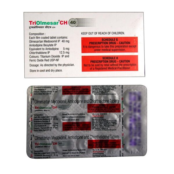 TRIOLMESAR CH 40 TAB ANGIOTENSIN-II ANTAGONIST CV Pharmacy