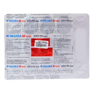 VALERA M 1000 TAB ENDOCRINE CV Pharmacy