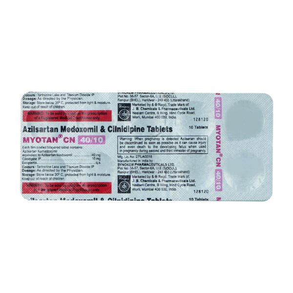 MYOTAN CN 40/10 TAB ANGIOTENSIN-II ANTAGONIST CV Pharmacy