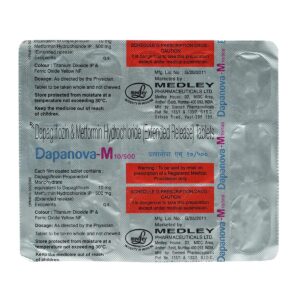 DAPANOVA M 10/500 TAB ENDOCRINE CV Pharmacy