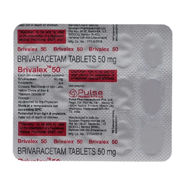 BRIVALEX 50MG TAB CNS ACTING CV Pharmacy 2