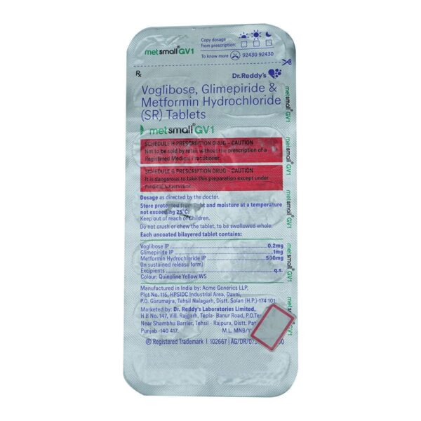 METSMALL GV1 TAB ENDOCRINE CV Pharmacy