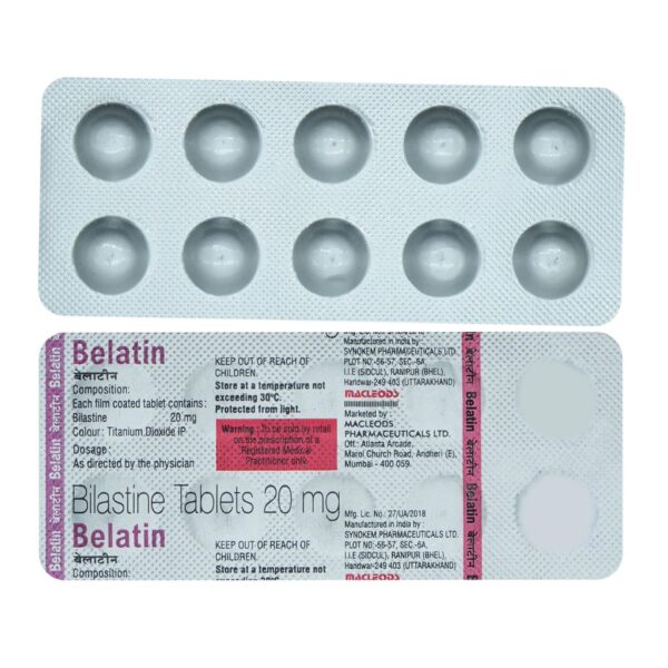 BELATIN 20MG TAB ANTIHISTAMINICS CV Pharmacy