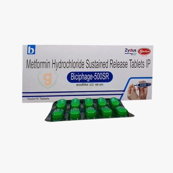 BICIPHAGE 500 SR TABLET ENDOCRINE CV Pharmacy