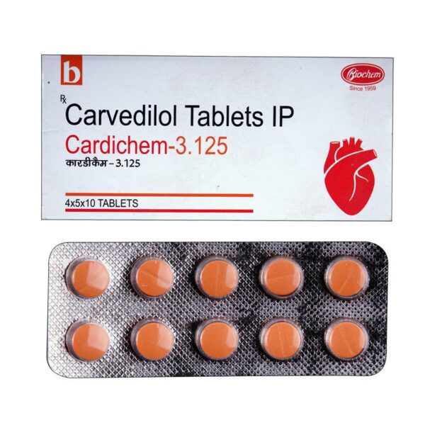 CARDICHEM 3.125MG TABLET BETA BLOCKER CV Pharmacy