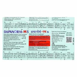 DAPANORM M 5 TAB ENDOCRINE CV Pharmacy