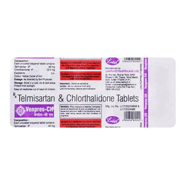 VENPRES CH 40/12.5 TABLET ANGIOTENSIN-II ANTAGONIST CV Pharmacy