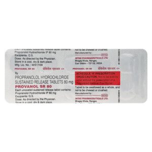 PROVANOL SR 80MG TAB BETA BLOCKER CV Pharmacy