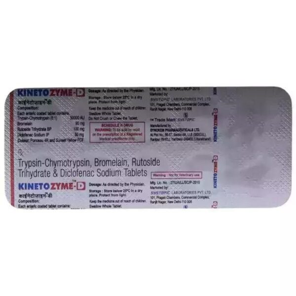 KINETOZYME-D TAB ANTI INFLAMMATORY ENZYMES CV Pharmacy