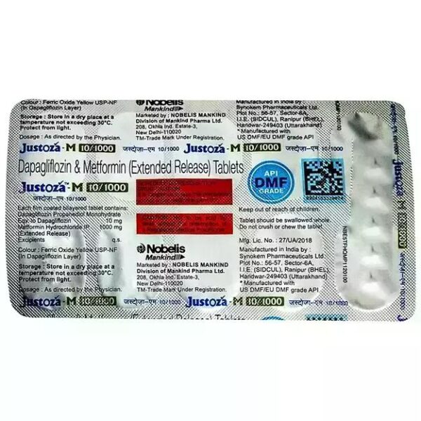 JUSTOZA M 10/1000 TAB ENDOCRINE CV Pharmacy 2