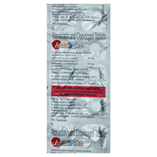 Aztolet 40 Tablet ANTIHYPERLIPIDEMICS CV Pharmacy